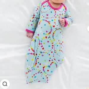 Little Sleepies Newborn Gown. Friends Forever Print.